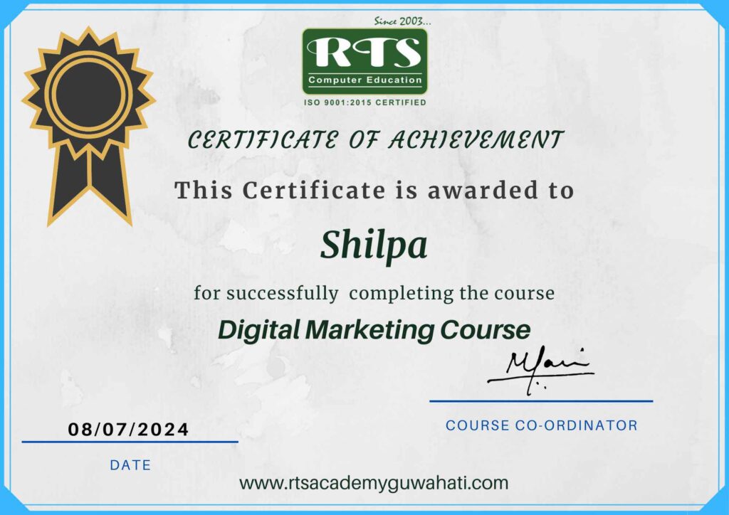 digital marketing course certificate